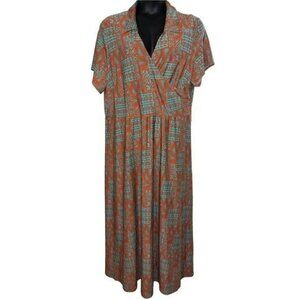 Madison Leigh Madison Leigh Plus Size Orange V-Neck Maxi Dress